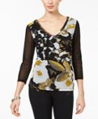 Inc International Concepts Layered Mesh Top, Created For Macy's