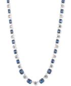 Anne Klein Silver-tone Bezel-set Stone Collar Necklace