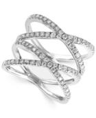 Diamond Crossover Ring (3/4 Ct. T.w.) In 14k White Gold