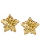 Betsey Johnson Gold-tone Glitter Star Stud Earrings