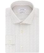 Calvin Klein Steel Men's Slim-fit Non-iron Performance Stretch Pebble Print Dress Shirt