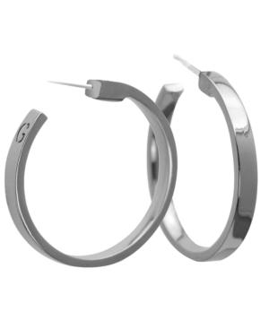 Guess Silver-tone 1 1/2 Large Hoop Earrings