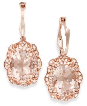 Blush By Effy Morganite (2-9/10 Ct. T.w.) And Diamond (1/2 Ct. T.w.) Earrings In 14k Rose Gold
