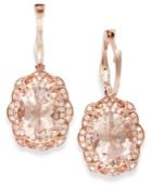 Blush By Effy Morganite (2-9/10 Ct. T.w.) And Diamond (1/2 Ct. T.w.) Earrings In 14k Rose Gold