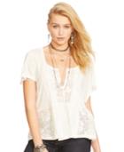 Denim & Supply Ralph Lauren Lace Pintucked Top