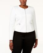 Calvin Klein Plus Size Scuba Zip-front Jacket