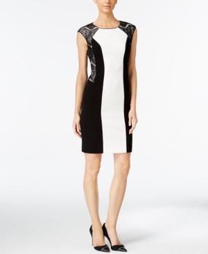 Calvin Klein Lace-paneled Sheath Dress