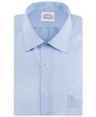Eagle Big And Tall Dress Shirt, No Iron Blue Pinpoint Solid Long-sleeved Shirt