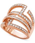 Diamond Geometric Statement Ring (1-1/4 Ct. T.w.) In 14k Rose Gold