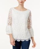 Charter Club Bell-sleeve Lace Top, Created For Macy's