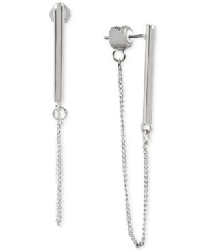 Kenneth Cole New York Silver-tone Stick Front And Back Earrings