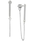 Kenneth Cole New York Silver-tone Stick Front And Back Earrings
