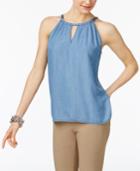 Inc International Concepts Chambray Halter Top, Only At Macy's
