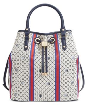 Tommy Hilfiger Hannah Diamond Jacquard Drawstring Bag