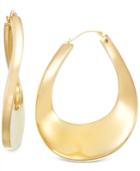 Signature Gold Bold Twist Hoop Earrings In 14k Gold Over Resin