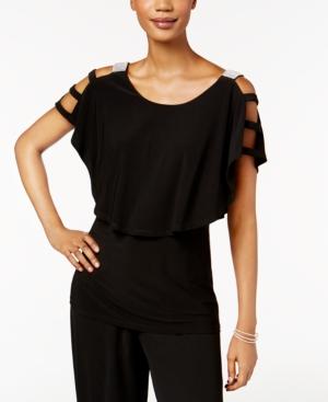 Msk Strappy Rhinestone Popover Top