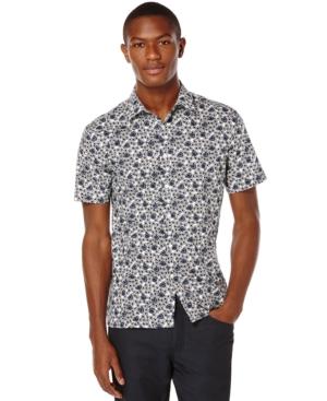 Perry Ellis Mini-flower Short-sleeve Shirt