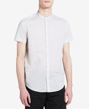 Calvin Klein Men's Classic-fit Micro-dot Print Band-collar Shirt