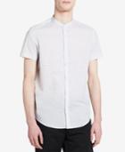Calvin Klein Men's Classic-fit Micro-dot Print Band-collar Shirt