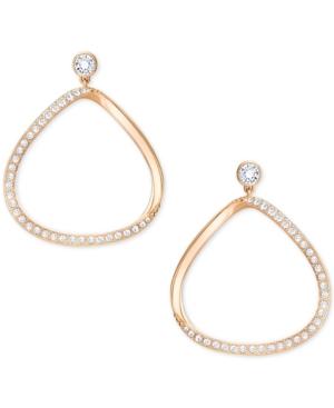 Swarovski Gaya Asymmetrical Pave 1-5/8 Hoop Earrings