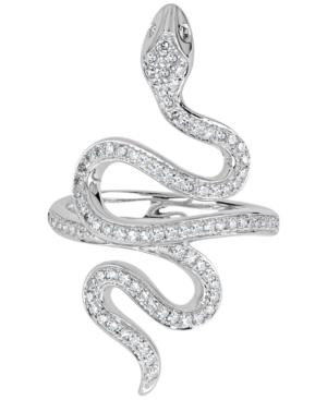 Diamond Pave Snake Ring (1/2 Ct. T.w.) In 14k White Gold