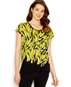 Kensie Knit Banana-print T-shirt