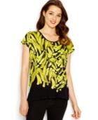 Kensie Knit Banana-print T-shirt