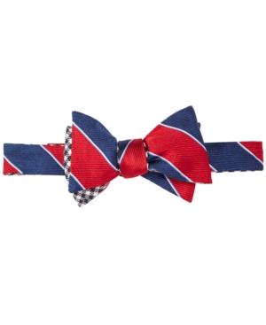 Brooks Brothers Rugby Stripe And Gingham Reversible To-tie Bow Tie
