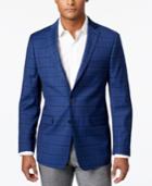 Calvin Klein Men's Slim-fit New Blue Plaid Sport Coat