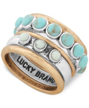 Lucky Brand Two-tone Beaded Stack-look Ring