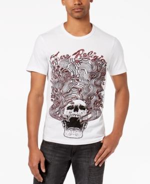 True Religion Men's Wavy Skull Embroidered Graphic-print T-shirt