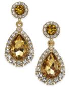Charter Club Gold-tone Pave & Stone Drop Earrings, Created For Macy's