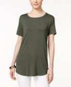Jm Collection Short-sleeve Scoopneck Top, Only At Macy's