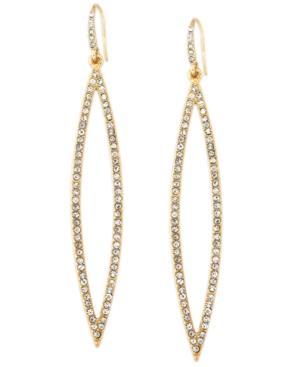 Abs By Allen Schwartz Earrings, Gold-tone Pave Crystal Marquise Drop Earrings