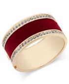 Thalia Sodi Gold-tone Velvet And Crystal Cuff Bracelet, Only At Macy's