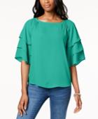 Charter Club Tiered-sleeve Blouse, Created For Macy's