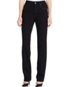 Style & Co Petite Tummy-control Black Wash Straight-leg Jeans, Only At Macy's