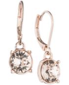 Anne Klein Rose Gold-tone Crystal Drop Earrings