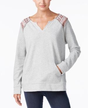 Style & Co Split-neck Sweatshirt, Created For Macy's