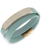 Swarovski Crystal Pave Soft Leather Wrap Bracelet