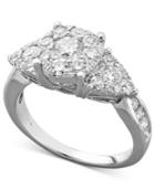Diamond Ring, 14k White Gold Trilogy Diamond Engagement Ring (1-1/2 Ct. T.w.)