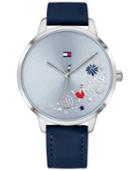 Tommy Hilfiger Women's Blue Leather Strap Watch 38mm, Created For Macy's