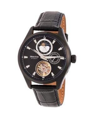Heritor Automatic Sebastian Black Leather Watches 40mm