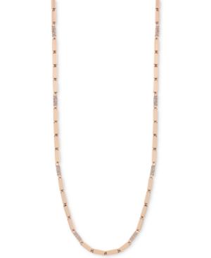 Vince Camuto Rose Gold-tone Rectangular And Pave Bar Long Length Necklace