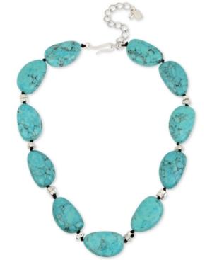 Robert Lee Morris Soho Silver-tone Colored Stone Collar Necklace, 17-1/2 + 3 Extender