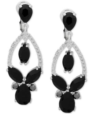Anne Klein Stone & Crystal Teardrop Orbital E-z Comfort Clip-on Drop Earrings