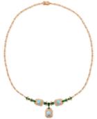 Le Vian Opal (1-3/8 Ct. T.w.), Diamond (7/8 Ct. T.w.) And Chrome Diopside (1-9/10 Ct. T.w.) Fancy Collar Necklace In 14k Rose Gold