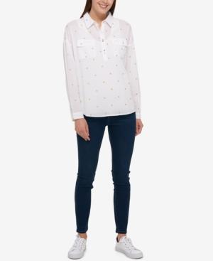 Tommy Cotton Star-embroidered Shirt, Created For Macy's
