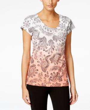 Style & Co. Sport Paisley Ombre T-shirt, Only At Macy's