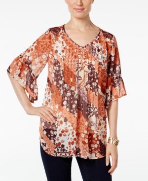 Style & Co. Printed Sheer Top, Only At Macy's